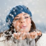 blow on the snow in your palms