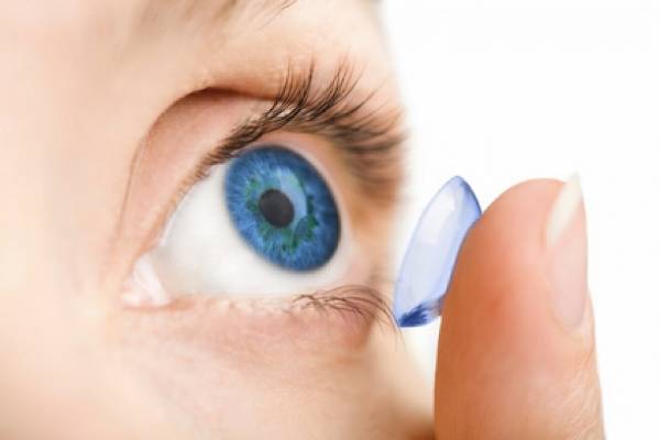 Процесс вставки контактной линзы